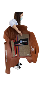 Alfombras impermeables dobles hechas de cuero ecológico artificial personalizada para Auto (A Medida exacta)