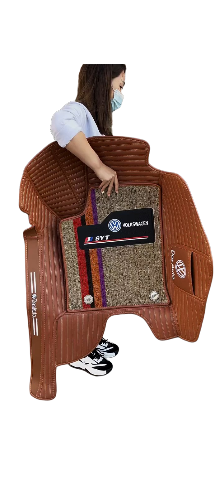 Alfombras impermeables dobles hechas de cuero ecológico artificial personalizada para Auto (A Medida exacta)