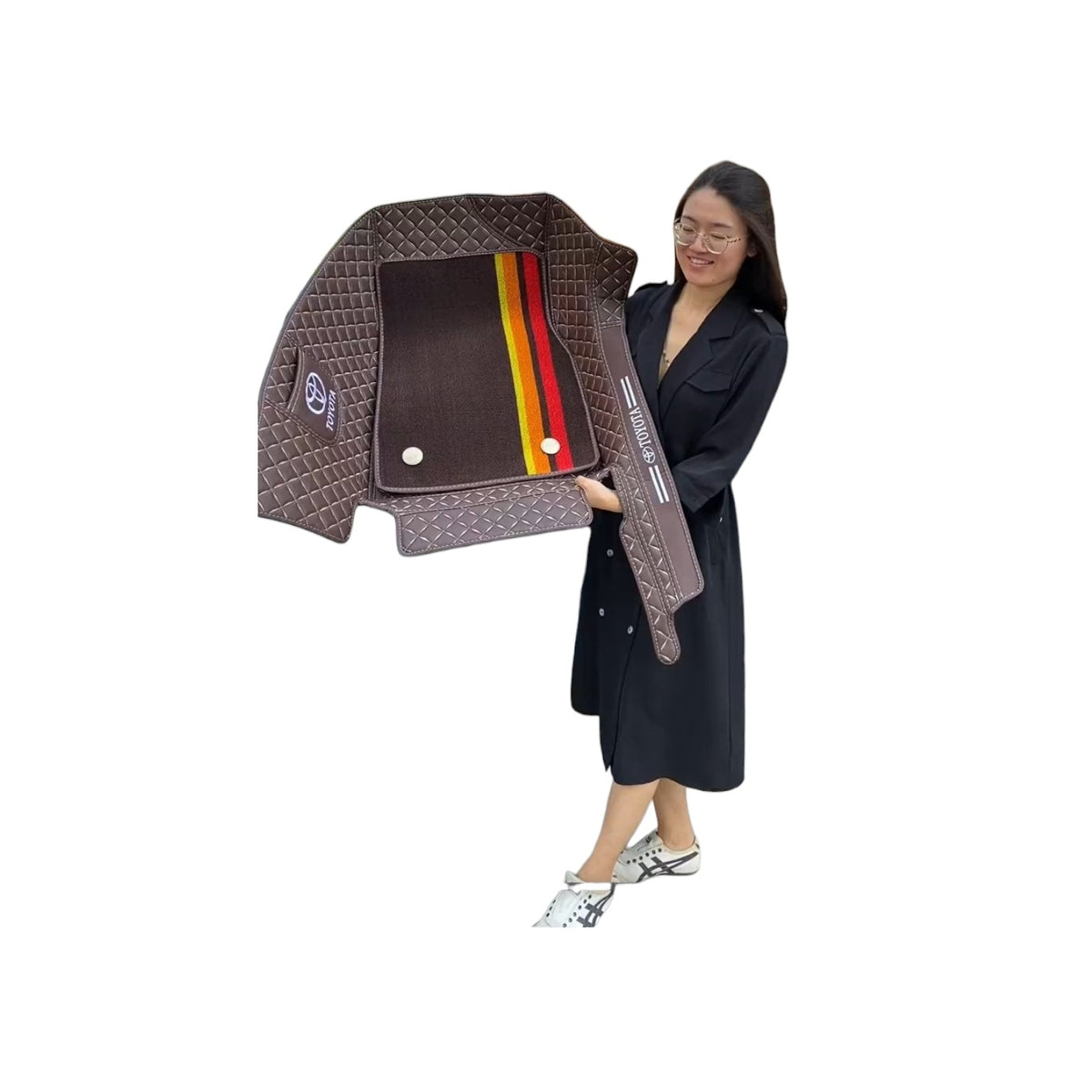 Alfombras impermeables dobles hechas de cuero ecológico artificial personalizada para Auto (A Medida exacta)