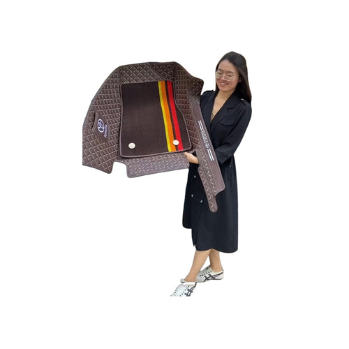 Alfombras impermeables dobles hechas de cuero ecológico artificial personalizada para Auto (A Medida exacta)