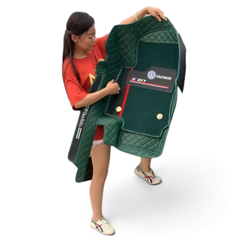 Alfombras Impermeables Dobles Hechas de Cuero Ecológico Artificial Versión Premium Personalizada a Medida Exacta