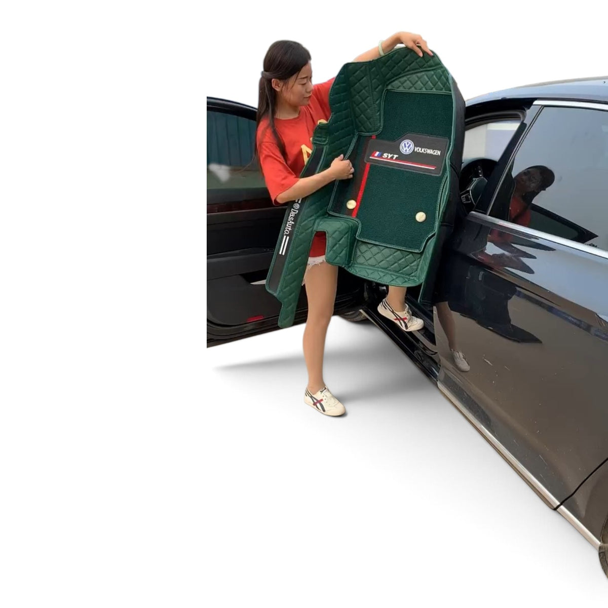 Alfombras impermeables dobles hechas de cuero ecológico artificial personalizada para Auto (A Medida exacta)