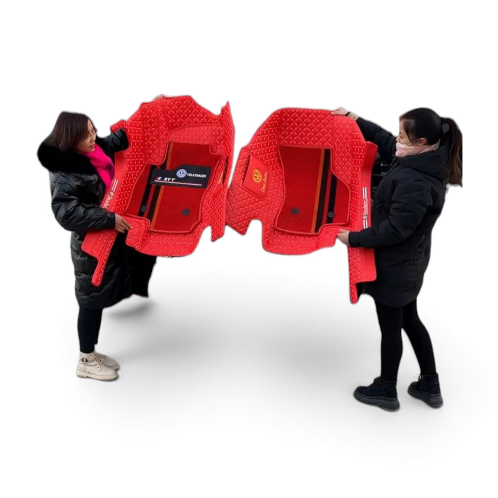 Alfombras Impermeables Dobles Hechas de Cuero Ecológico Artificial Versión Premium Personalizada a Medida Exacta