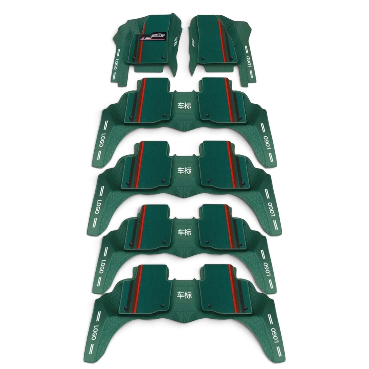 Alfombras Impermeables Dobles Hechas de Cuero Ecológico Artificial Versión Premium Personalizada a Medida Exacta