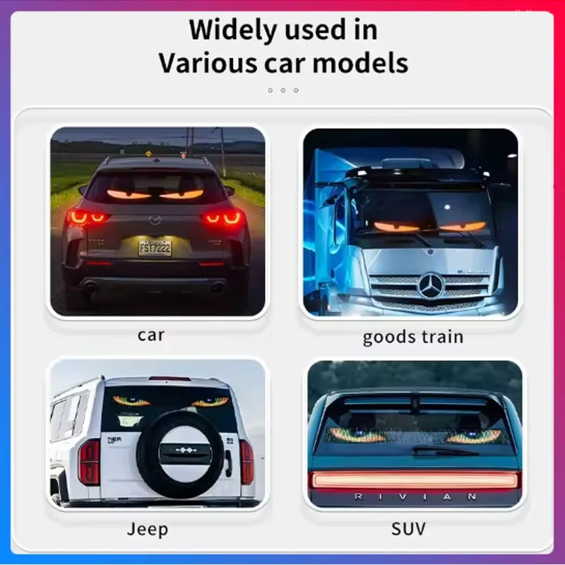 Led Eyes for Truck DIY Custom Text Pattern Programmable Display Truck Car Devil Eye App Control Scrolling Advertising LED Sign