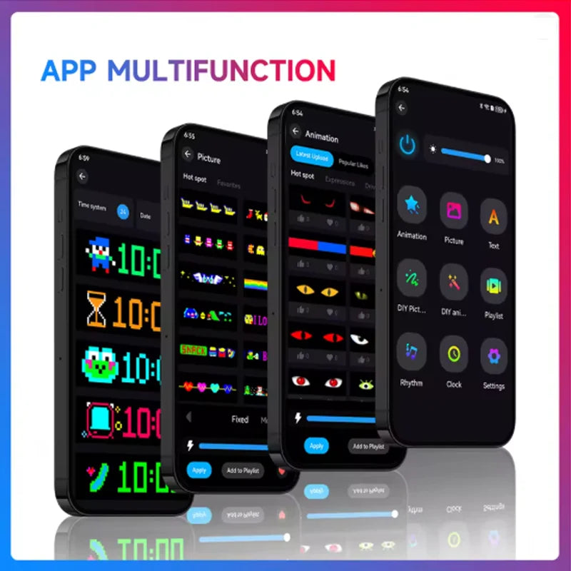 Led Eyes for Truck DIY Custom Text Pattern Programmable Display Truck Car Devil Eye App Control Scrolling Advertising LED Sign