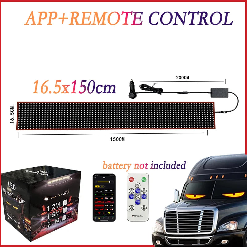 Led Eyes for Truck DIY Custom Text Pattern Programmable Display Truck Car Devil Eye App Control Scrolling Advertising LED Sign