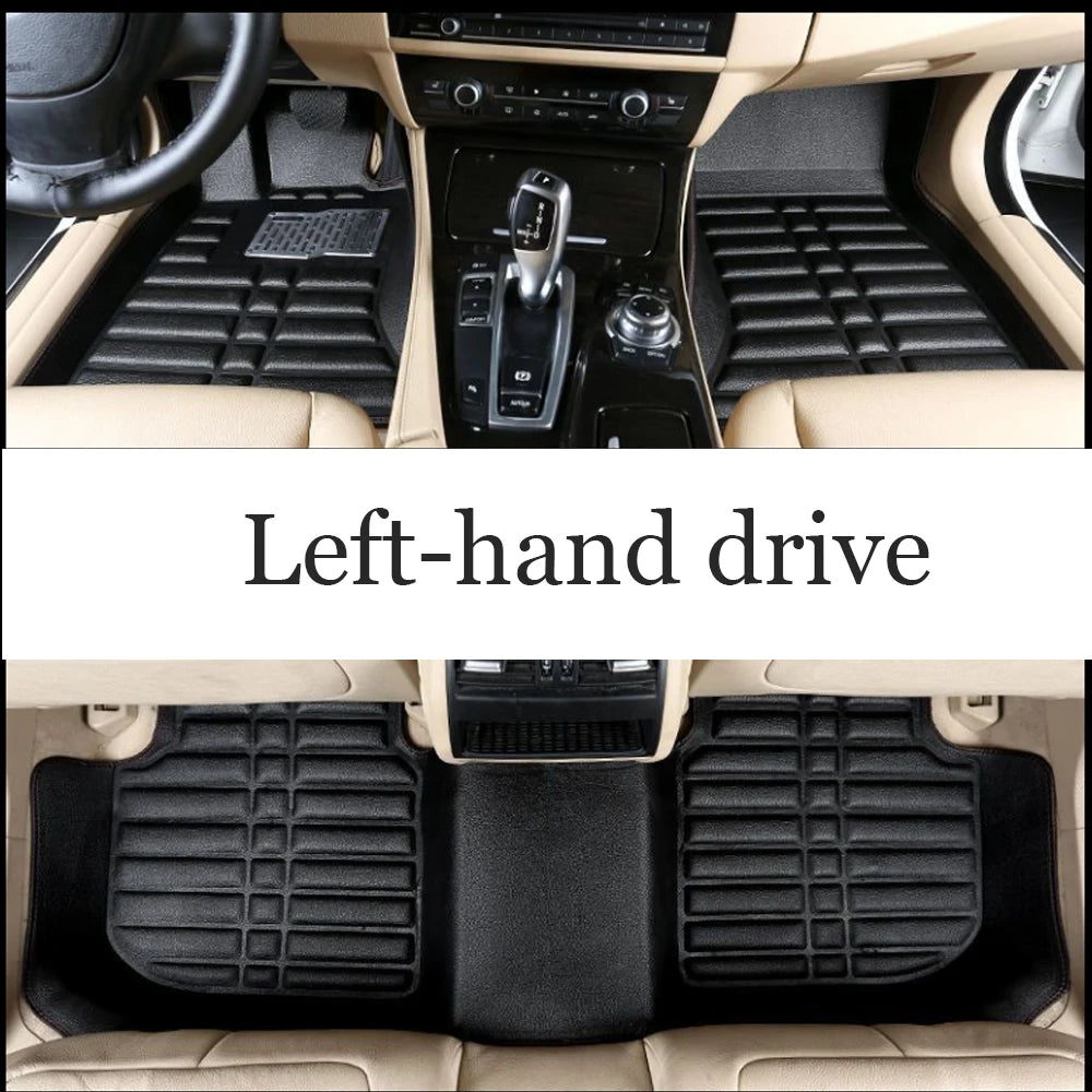 Car Leather Floor Mat for Volkswagen VW Atlas Teramont 2018~2024 Anti-dirty Foot Liner Waterproof Pad Carpet Custom Accessories