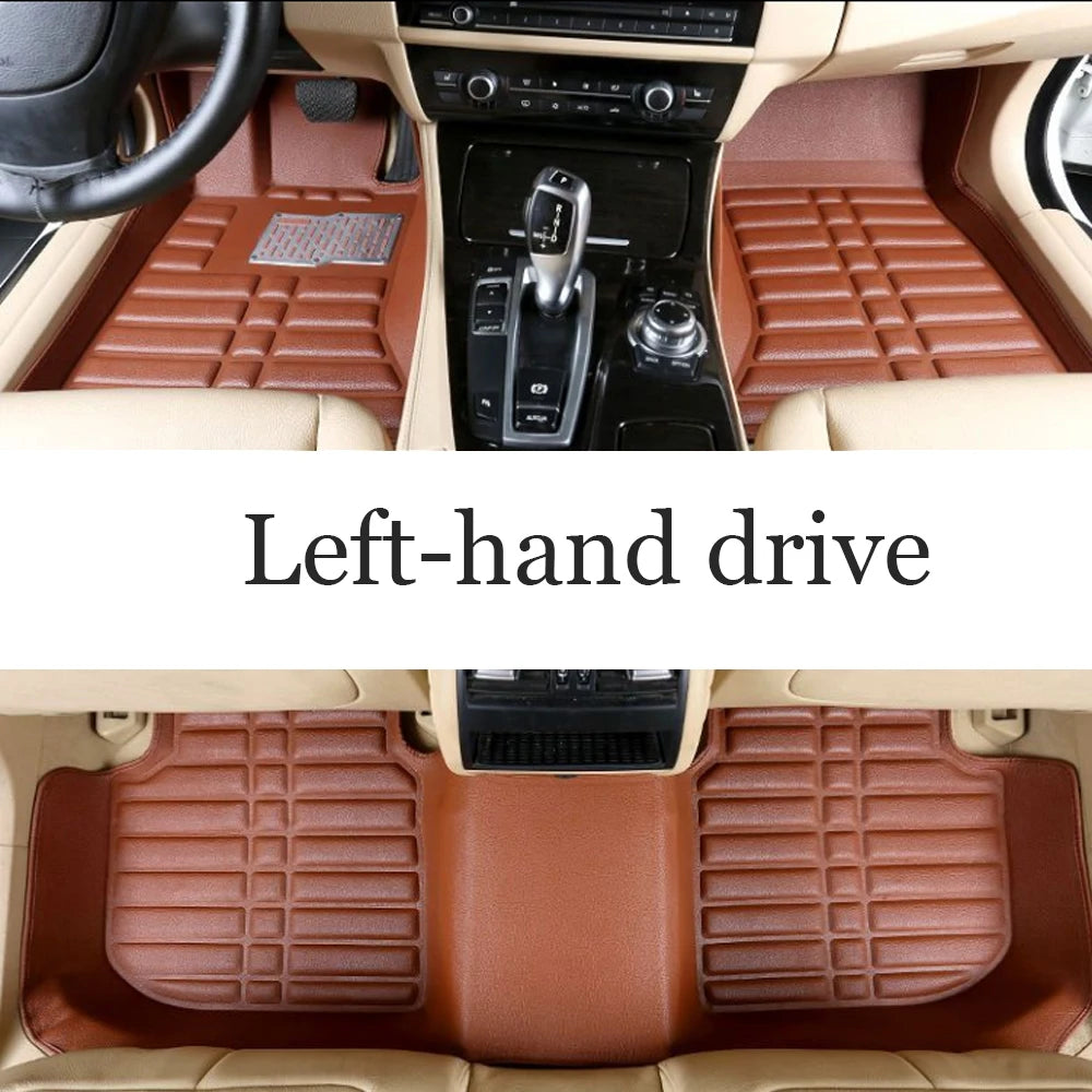 Car Leather Floor Mat for Volkswagen VW Atlas Teramont 2018~2024 Anti-dirty Foot Liner Waterproof Pad Carpet Custom Accessories