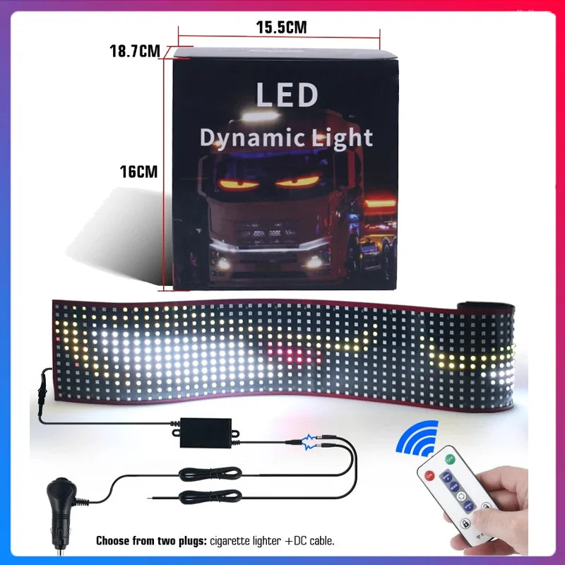 Led Eyes for Truck DIY Custom Text Pattern Programmable Display Truck Car Devil Eye App Control Scrolling Advertising LED Sign