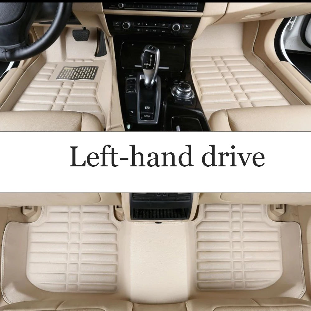 Car Leather Floor Mat for Volkswagen VW Atlas Teramont 2018~2024 Anti-dirty Foot Liner Waterproof Pad Carpet Custom Accessories
