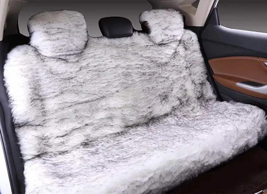Car Seat Cover Faux Fur Warm Car Seat Cover Faux Plush Black Cute Fundas Coche Asiento Universal Decorative Accessories