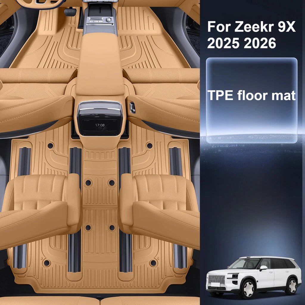 For Zeekr 9X 2025 2026 Full-Coverage TPE Floor Mats Waterproof and Scratch-Resistant Carpet Interior Modification Accessories