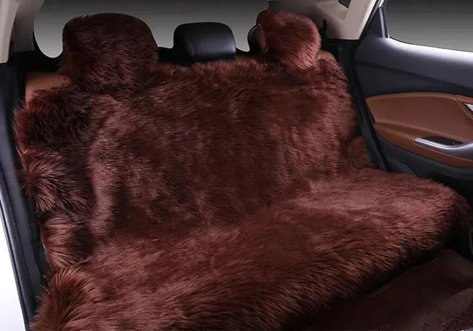 Car Seat Cover Faux Fur Warm Car Seat Cover Faux Plush Black Cute Fundas Coche Asiento Universal Decorative Accessories