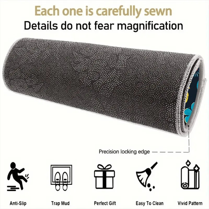 1pcs Car Trunk Mat Colorful Flower Design Dust-Proof Mat Wear-Resistant Dirt-Resistant Easy-Care Cargo Liner for Car Interior