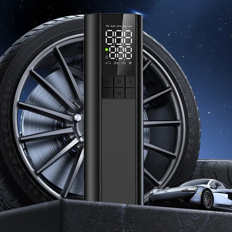 150PSI Electric Vehicle Inflator Pump for Tires Inflate Tire Pressure Detecting with Emergency Lighting Intelligent and Safe