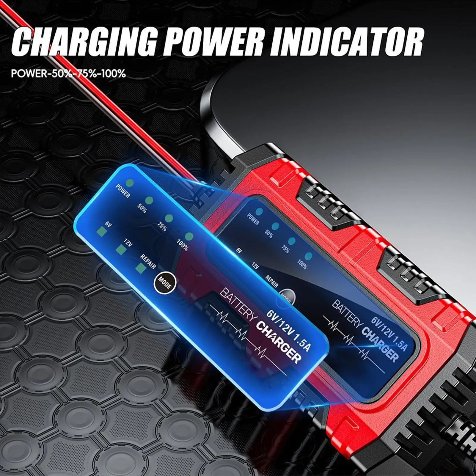 Automatic Battery Trickle Charger, 1.5A 6V/12V Smart Maintainer for Car Truck Motorcycle Boat Marine RV accessories