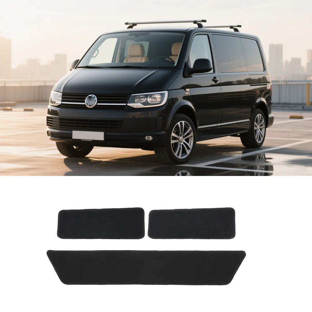 Fully Tailored for VW Transporter T5 T6 Black Carpet Step Mat Set for Sliding Door & Driver & Passenger Carpet Car Accessories