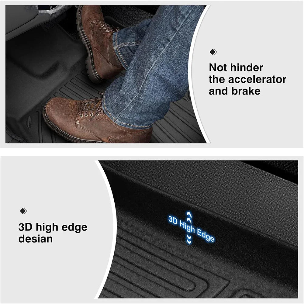 All Weather Floor Mats Cargo Liner for 2021 - 2025 2026 Kia Sorento Hybrid TPE Car Trunk Mat with Backrest Pad PHEV & HEV