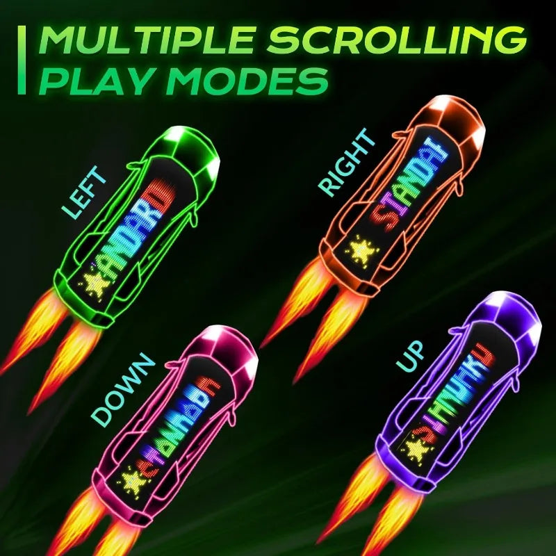 Devil Eyes LED Light Flexible Digital Scrolling LED Display Bluetooth APP Control DIY Text Pattern Animation for Car Bar School