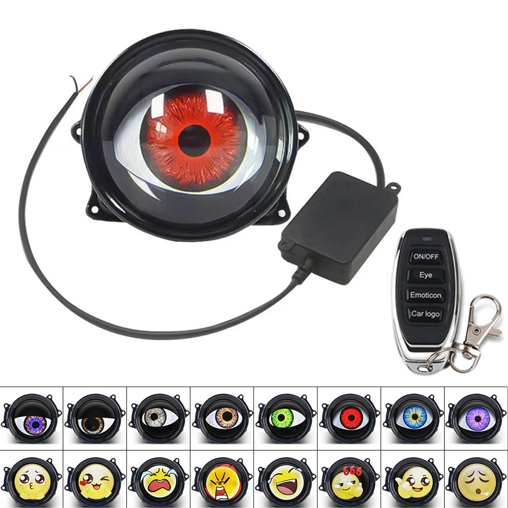 3 inch Devil Eye Led Car Dynamic Lights 33 Pattern Cool Decoration LED Headlight Assembly Modified Eagle Eye Light Car Accessory