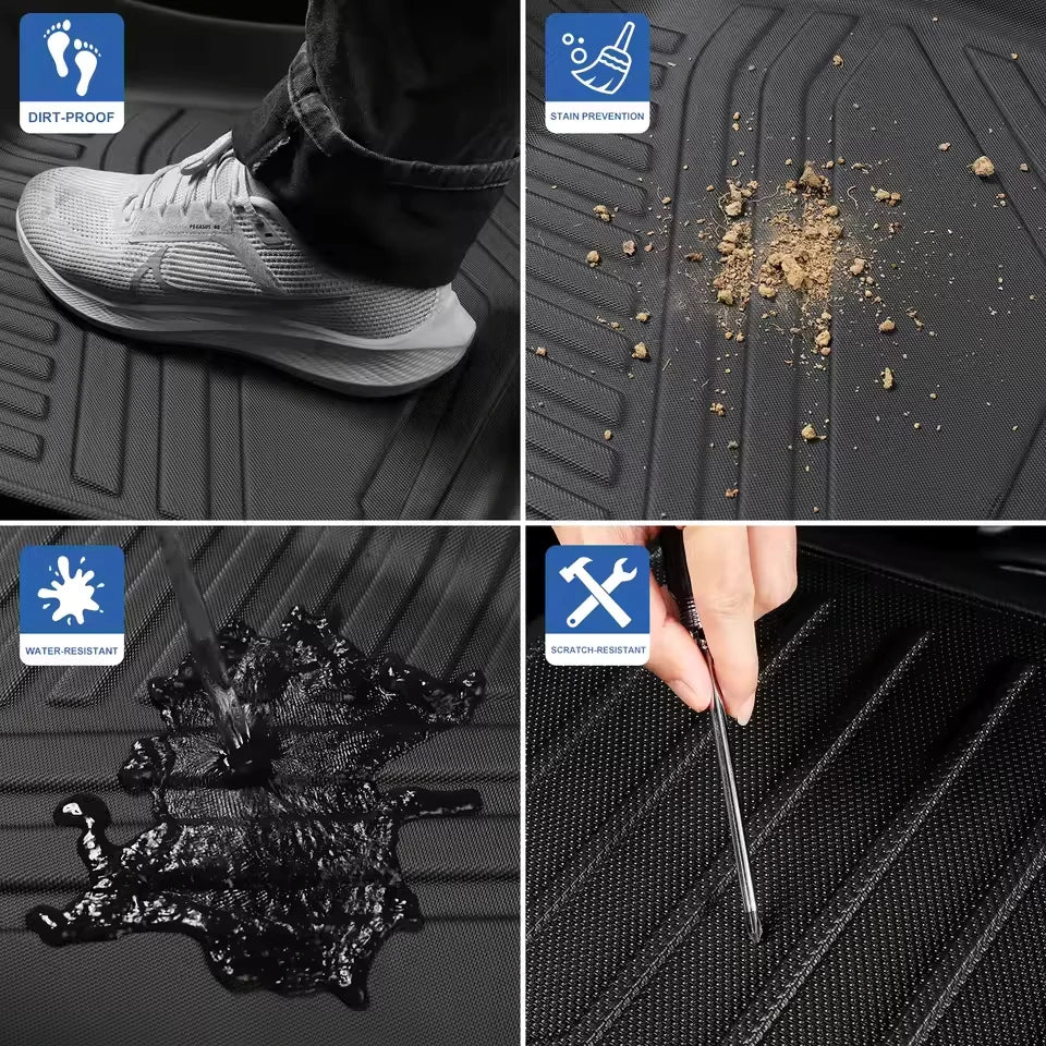 Car Trunk Mat For Subaru Forester 2019-2024 TPE Floor Mats All Weather Backrest Mat Rear Trunk Pad Cargo Liner Anti Dirty Pads