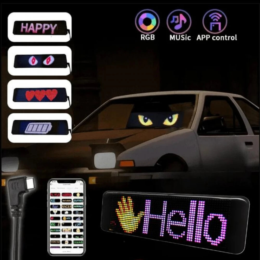 2PCS LED Eyes For Car Windshield Window Screen Wireless Devil Eyes Light Flex LED Display Dynamic Eyes For Car Lights