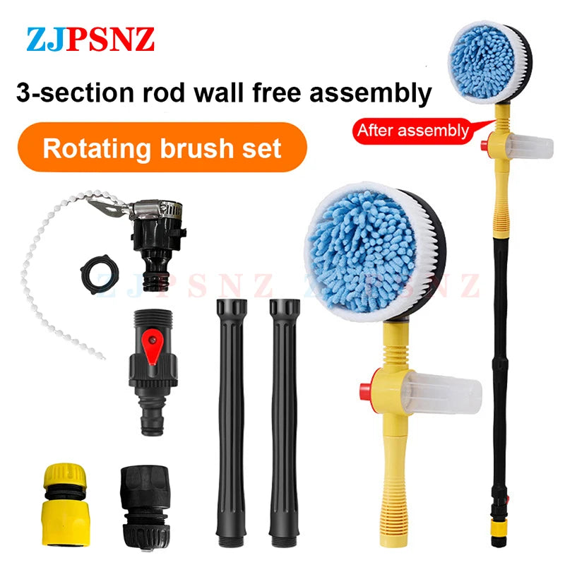 Car Auto 360Degree Rotary Wash Brush Kits Automatic Rotating Adjustable Dip Wash Brush High Pressure Washer for Vehicle Cleaning