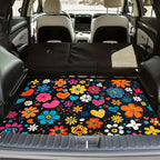 1pcs Car Trunk Mat Colorful Flower Design Dust-Proof Mat Wear-Resistant Dirt-Resistant Easy-Care Cargo Liner for Car Interior
