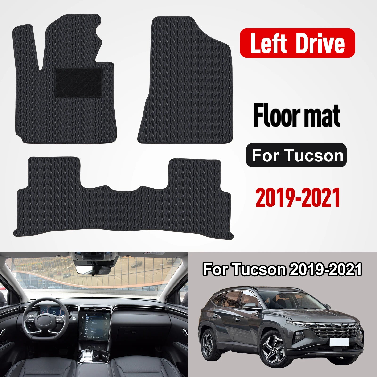 Custom car floor mat For Hyundai Tucson 2019-2021 Floor Mats All Weather Trunk Mats Floor Mat Waterproof Non-Slip