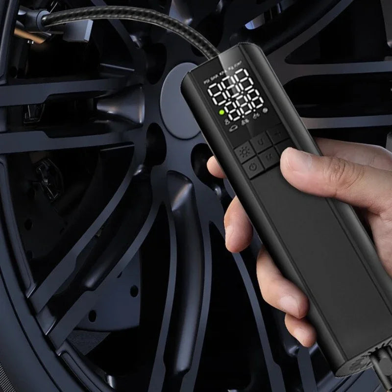 150PSI Electric Vehicle Inflator Pump for Tires Inflate Tire Pressure Detecting with Emergency Lighting Intelligent and Safe