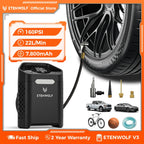 New ETENWOLF V3 Portable Tire Inflator Pump 160 PSI Car Compressor 100% Duty Cycle 7800mAh Air pump For Cars Motorcycles Bicycle