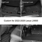 3D TPE Floor Mats Custom for Lexus LX600 2022 2023 2024 2025 All Weather Protector TPE Car Liners&Trunk Mat Accessories