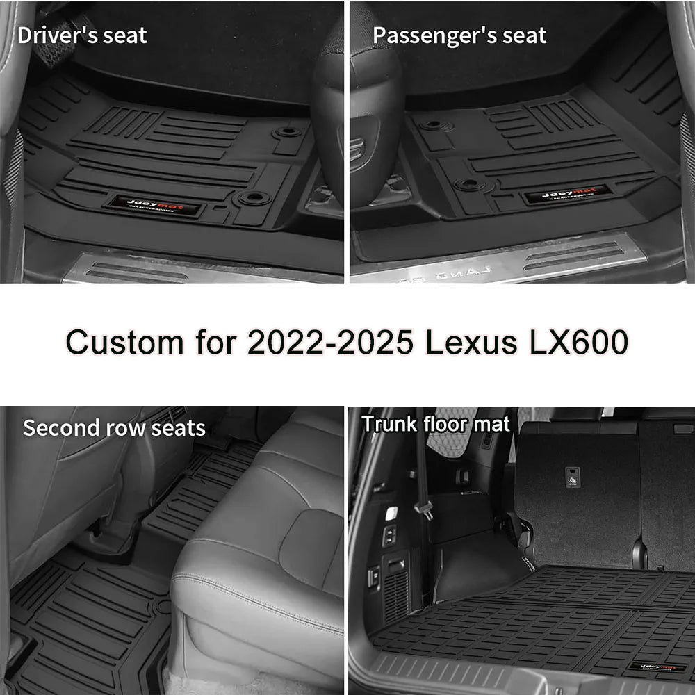 3D TPE Floor Mats Custom for Lexus LX600 2022 2023 2024 2025 All Weather Protector TPE Car Liners&Trunk Mat Accessories