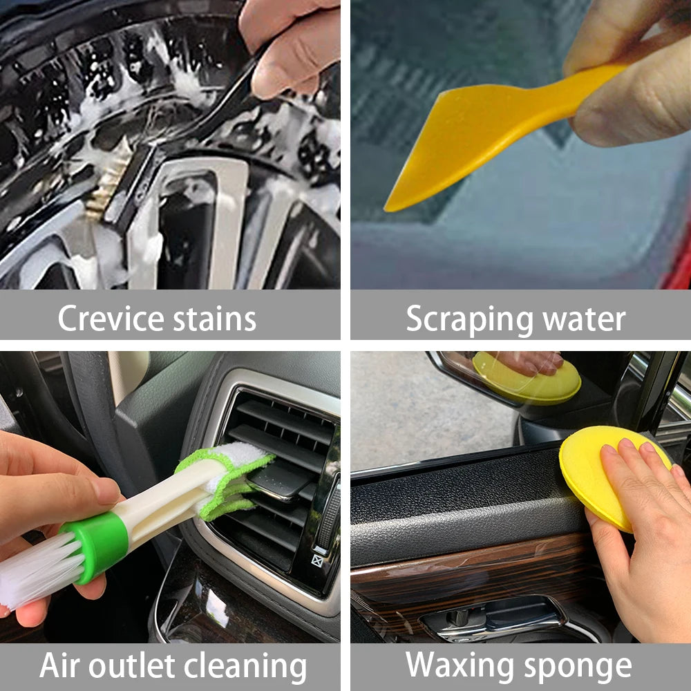 Motorcycle Washing Kit Auto Maintenance Vehicles CleanING Supplies Strong Water Absorption Microfiber Towels for Car Accessories