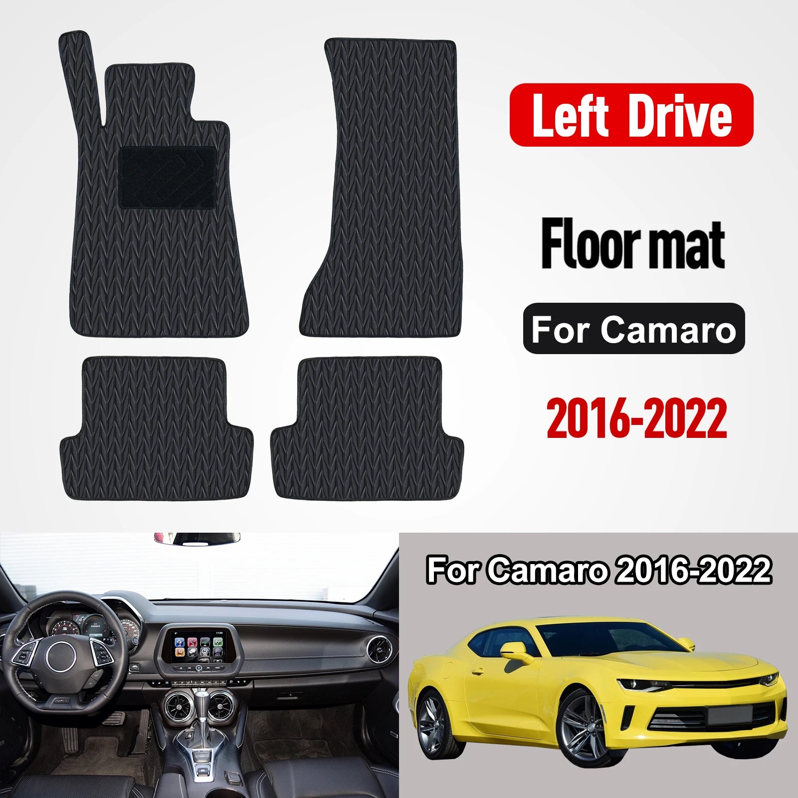 Custom car floor mat for Chevrolet camaro 2016 2017 2018 2019 2020 2021 2022Waterproof Pad Car Mats floor Covers Car Accessories