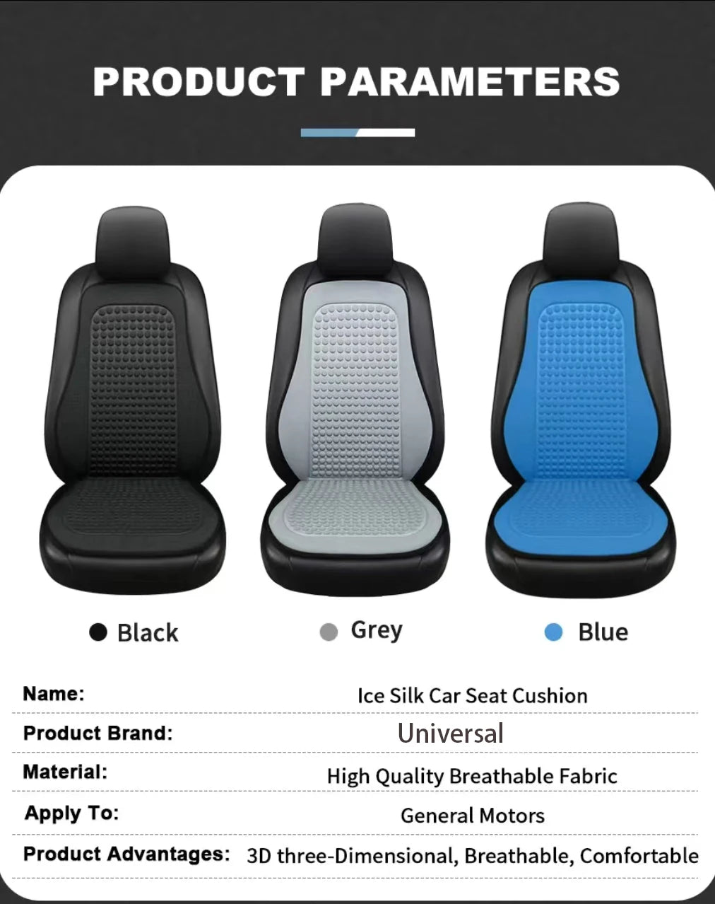 Summer Cooling Seat Cushion Breathable Car Seat Covers Bump Massage Automobiles Seat Cover Universal Seat Protector Pad