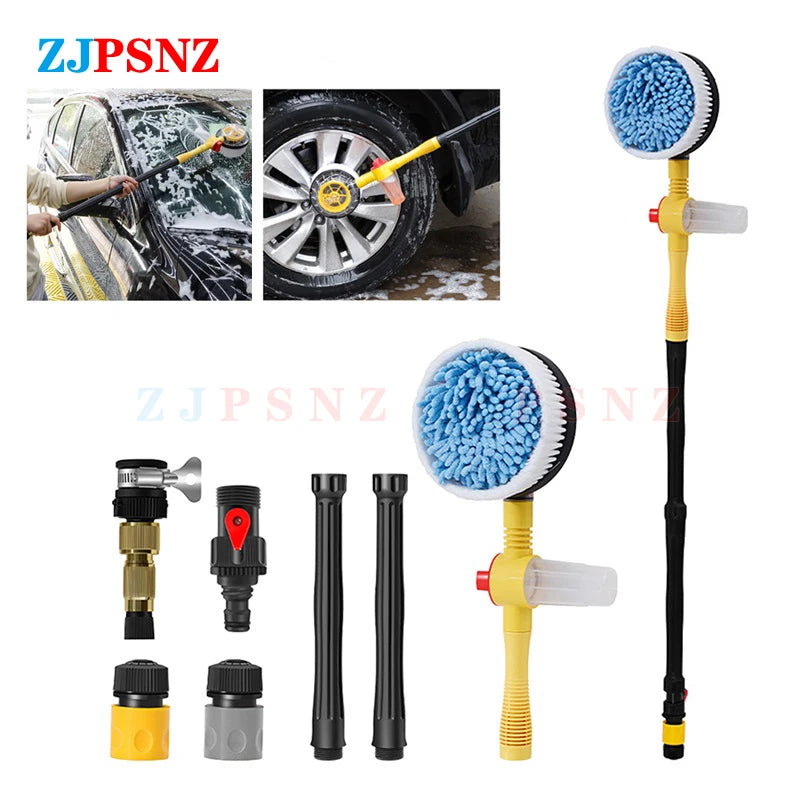 Car Auto 360Degree Rotary Wash Brush Kits Automatic Rotating Adjustable Dip Wash Brush High Pressure Washer for Vehicle Cleaning