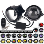 Devils Led Eyes Car Accessories Cool Decoration Dynamic Headlights Remote Control led Lenses Angel eyes Modified Eagle Eye Light
