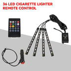 Neon 36 48 72 LED Car Interior Ambient Foot Light Wireless Remote Music APP Control Auto RGB Atmosphere Decorative Lamp