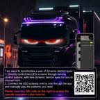2PCS Glowing LED Eyes Truck Windshield Devil Eye LED Sign Screen Luminous Eye LED Panel For Cars