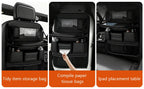 Car Backseat Organizer with Foldable Table Tray＆Stain Proof iPad Storage PU Leather Car Seat Back Protectors Kick Car Essential