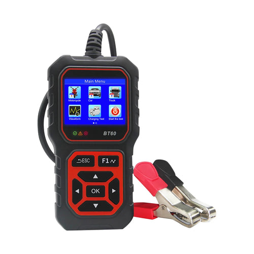 12V/24V BT60 Automotive Battery Tester Digital Auto Battery Analyzer Charging Cranking Tester for Car Truck Motorcyle Vehicle RV