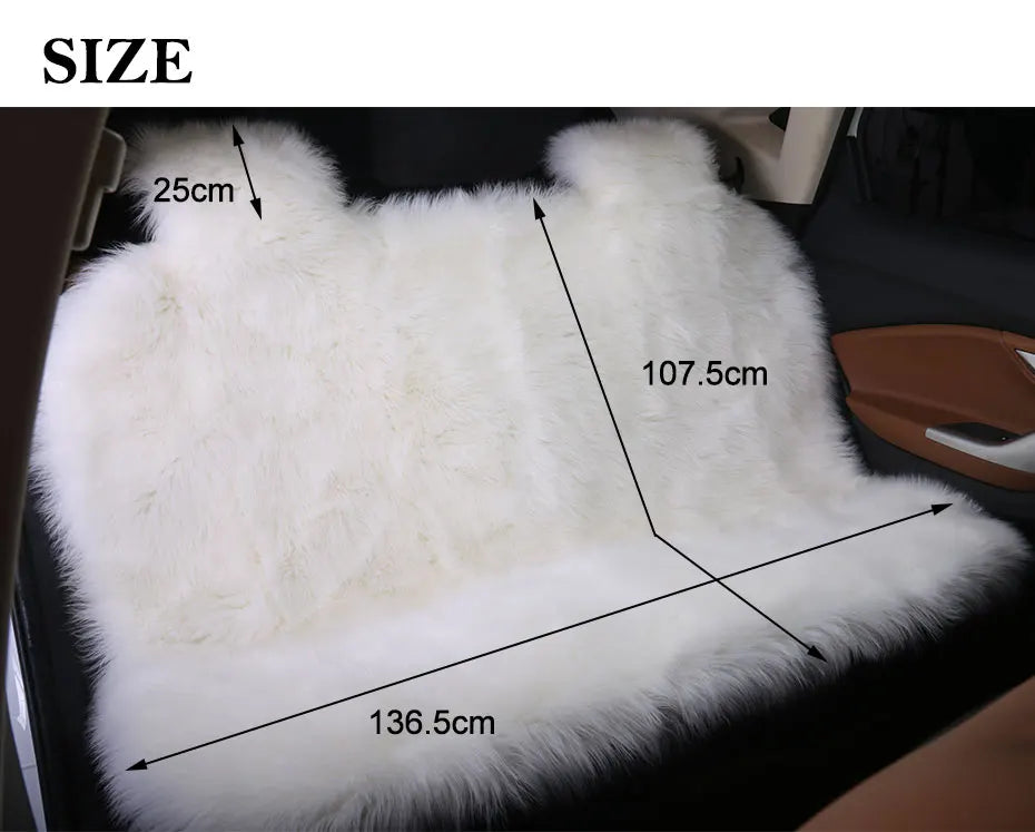 Car Seat Cover Faux Fur Warm Car Seat Cover Faux Plush Black Cute Fundas Coche Asiento Universal Decorative Accessories