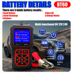 12V/24V BT60 Automotive Battery Tester Digital Auto Battery Analyzer Charging Cranking Tester for Car Truck Motorcyle Vehicle RV