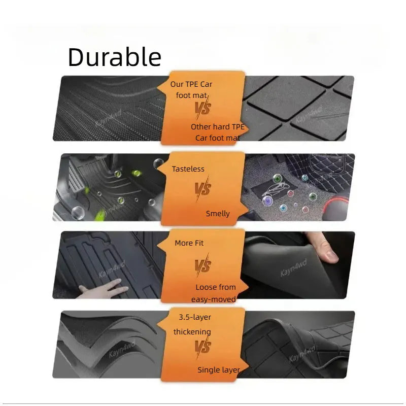 Off Road 4x4 Car Accessories 5D Style TPE Waterproof Floor Mats Carpet Kits For 2023-2025 Suzuki 5 Door Jimny JB74 JC74 Foot Pad