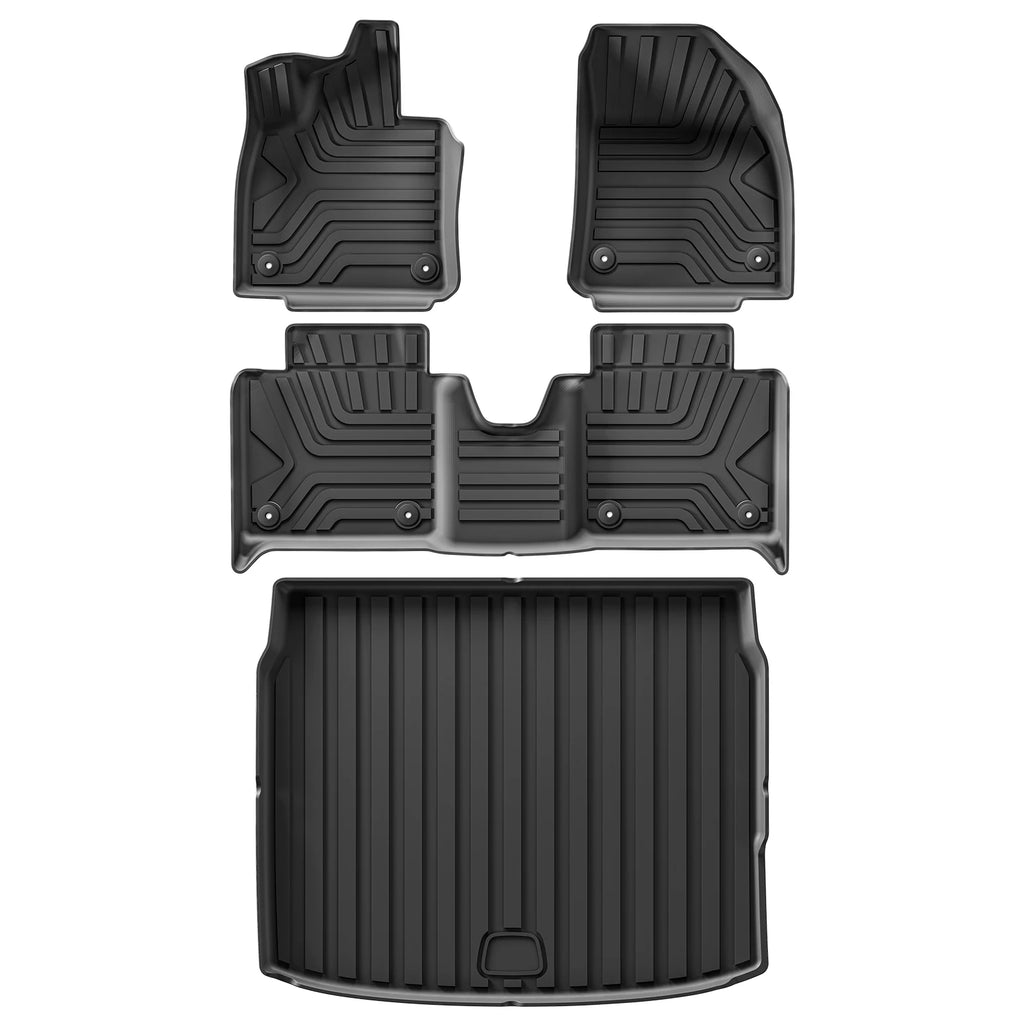 for Polestar 4 2023 2024 2025 Car Floor Mats Cargo Liner Trunk Pad TPE 3D Foot Mat Waterproof All Weather Accessories BLACK