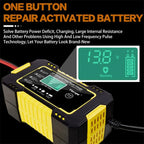 Car Battery Charger 12V Intelligent Pulse Repair LCD Smart Fast Charge AGM Deep Cycle GEL Lead-Acid Charger For Auto Motorcycle