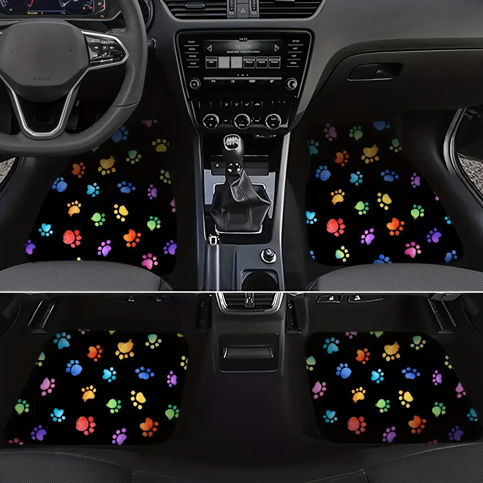 Alfombra Antislizante Para El Suelo L Coche, Diseño Pata Perro, Fácil Limpiar Y Resistente Al Sgaste, Universal, Lantera Y Tr