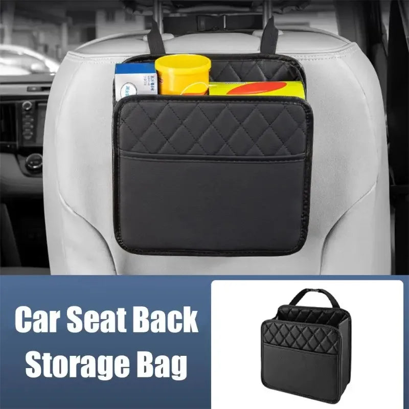 Car multifunctional storage box folding leather storage bag for car seat back storage bag storage bag